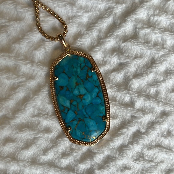 Kendra Scott bronze veined turquoise necklace - Picture 2 of 5